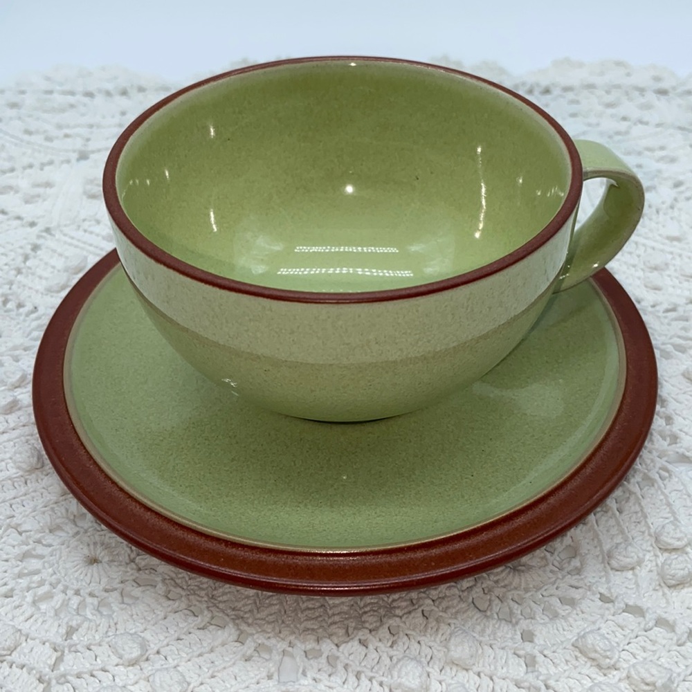 Denby Juice Pattern Cup & Saucer Green